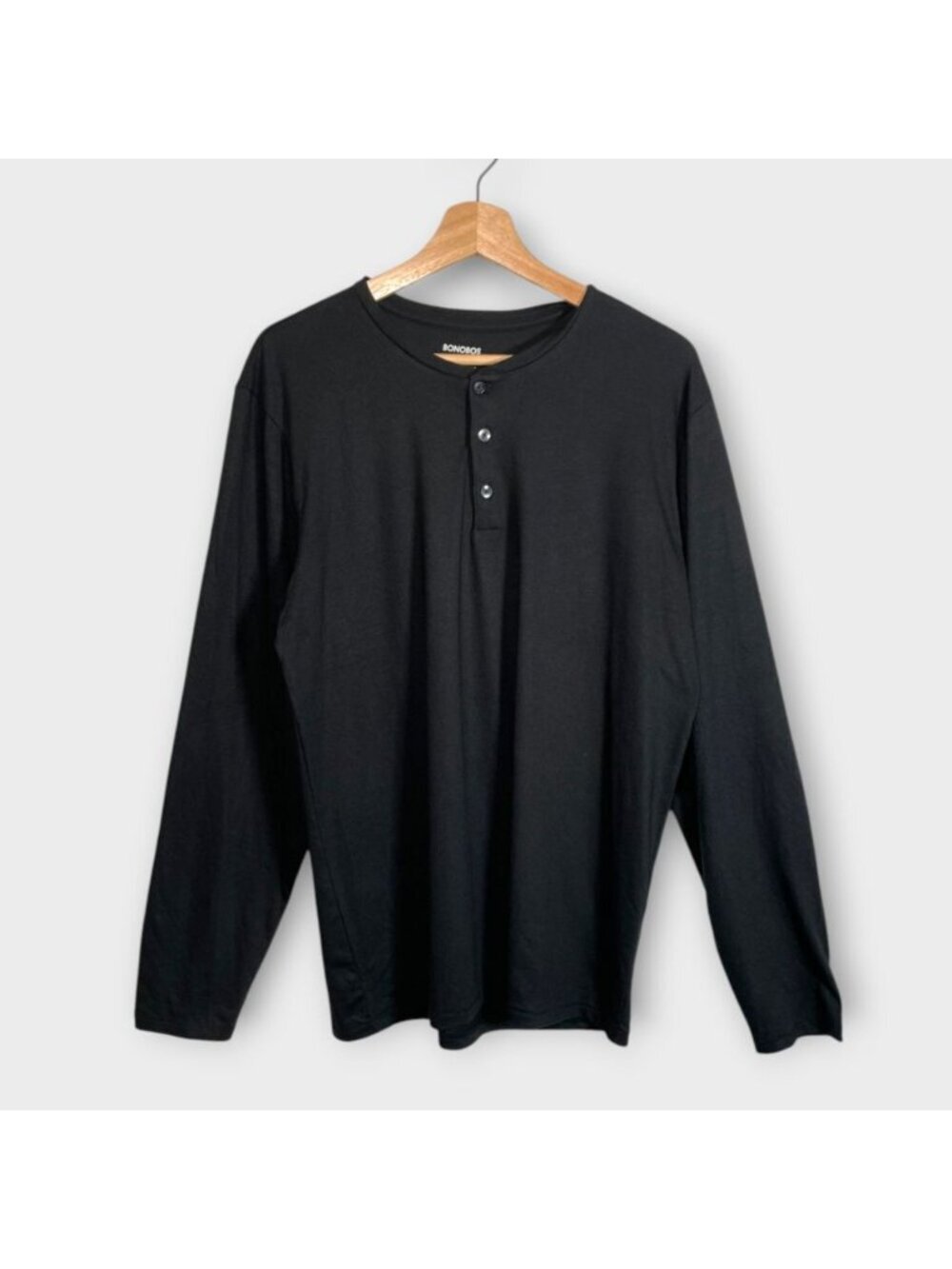 BONOBOS Slim Fit T-Shirt Men's LARGE Long Sleeve Black